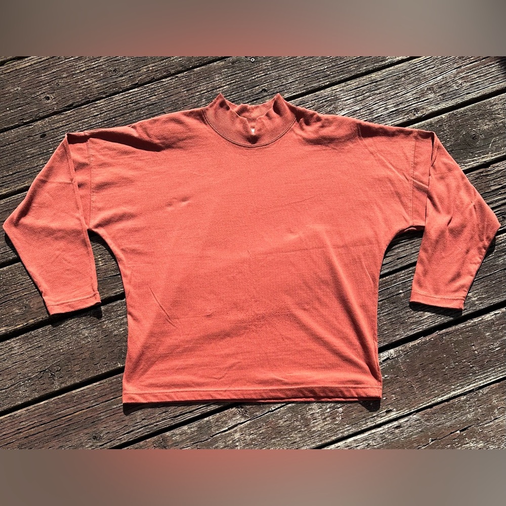 Terracotta Mock Neck Top Long Sleeve